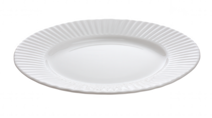 Elegant white plate isolated on transparent background, PNG