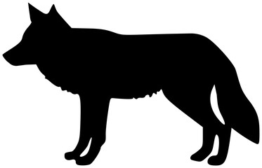 Wolf silhouette isolated on transparency