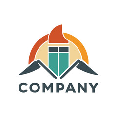 Obraz premium Modern real estate logo design with abstract house symbol