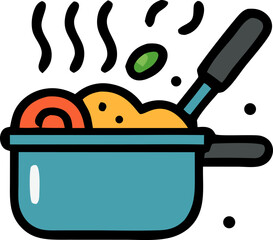 Clean eating meal preparation icon featuring fresh ingredients and simple recipes for quick and nutritious food choices. Healthy eating habits nutritious food choices time saving meal solutions