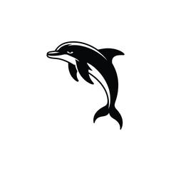 Fototapeta premium Elegant Dolphin Silhouette Vector Illustration of a Leaping Dolphin