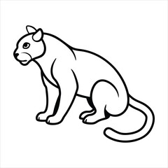 Fototapeta premium Line art of jaguar crouching.
