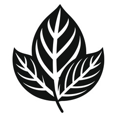 Clean white leaf silhouette icon isolated on white background