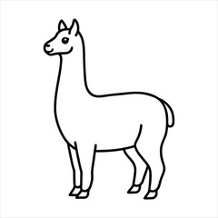 Naklejka premium Line art of llama.