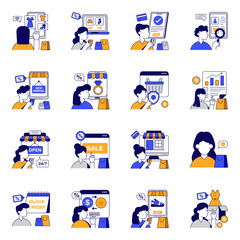 Fototapeta premium Set of Ecommerce Flat Icons