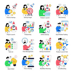 Set of Startup Flat Illustrations