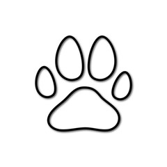 dog paw print with shadow