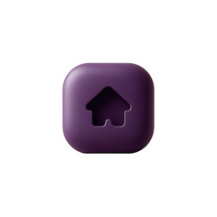 Fototapeta premium Purple home icon with a cutout design, isolated on a white background, perfect for digital applications related to real estate or home services.
