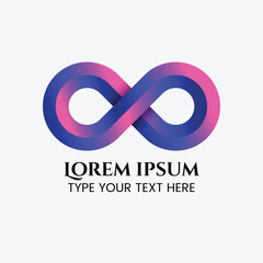 Intertwined Infinity 3d Logo design with gradient color