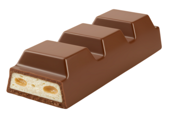 Kinder Bueno Chocolate Bar Creamy Hazelnut Filling Milk Chocolate isolated on transparent background