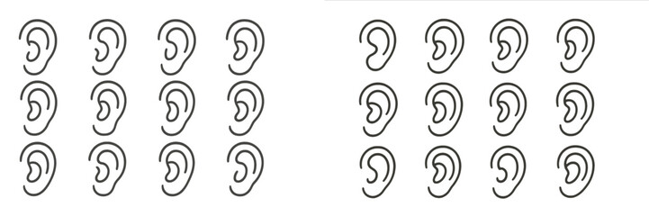 Obraz premium Collection of ear illustrations showcasing various designs and styles for artistic reference and inspiration