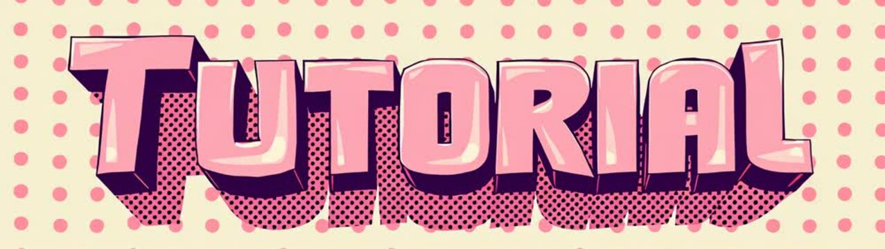 Pink and purple text tutorial with dots