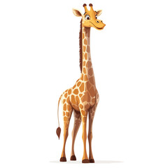 Obraz premium Cute Stylish Giraffe Cartoon Vector Illustration for Children's Book Cover Design