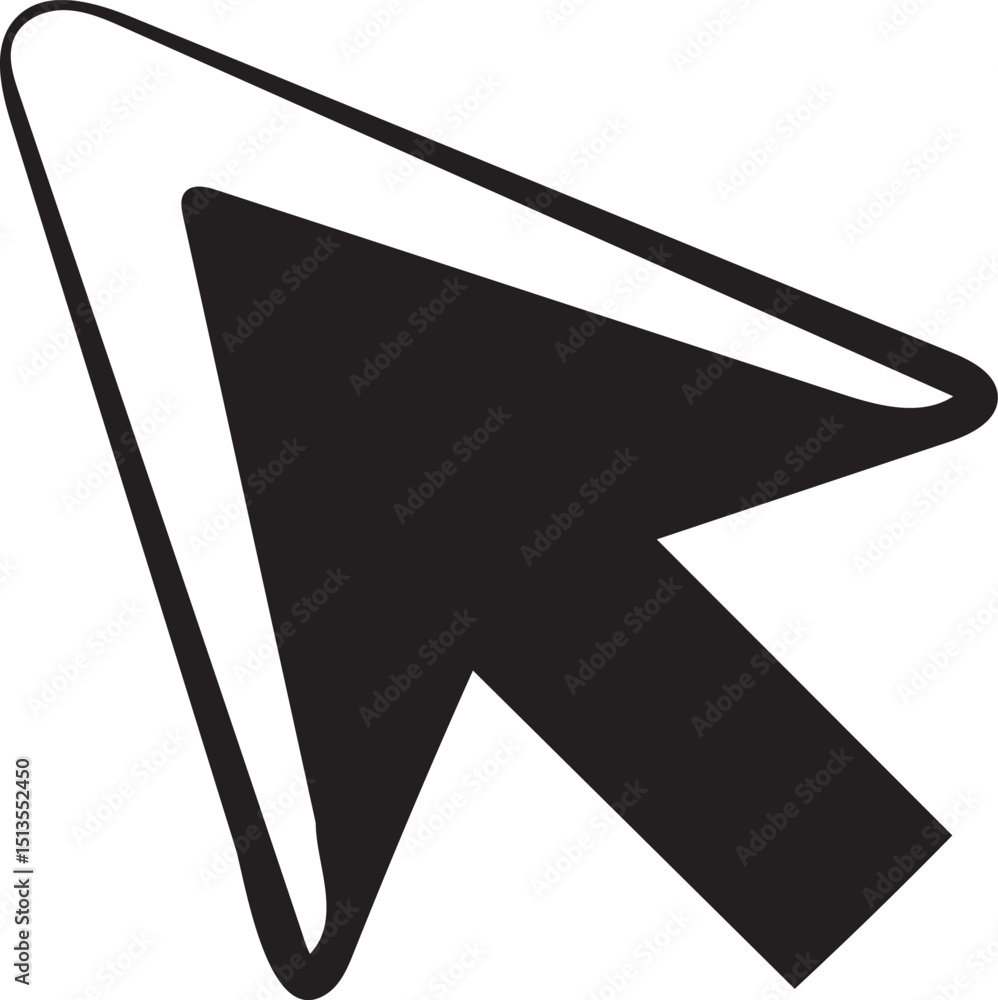 Poster cursor icon set with mouse arrow in flat vector design