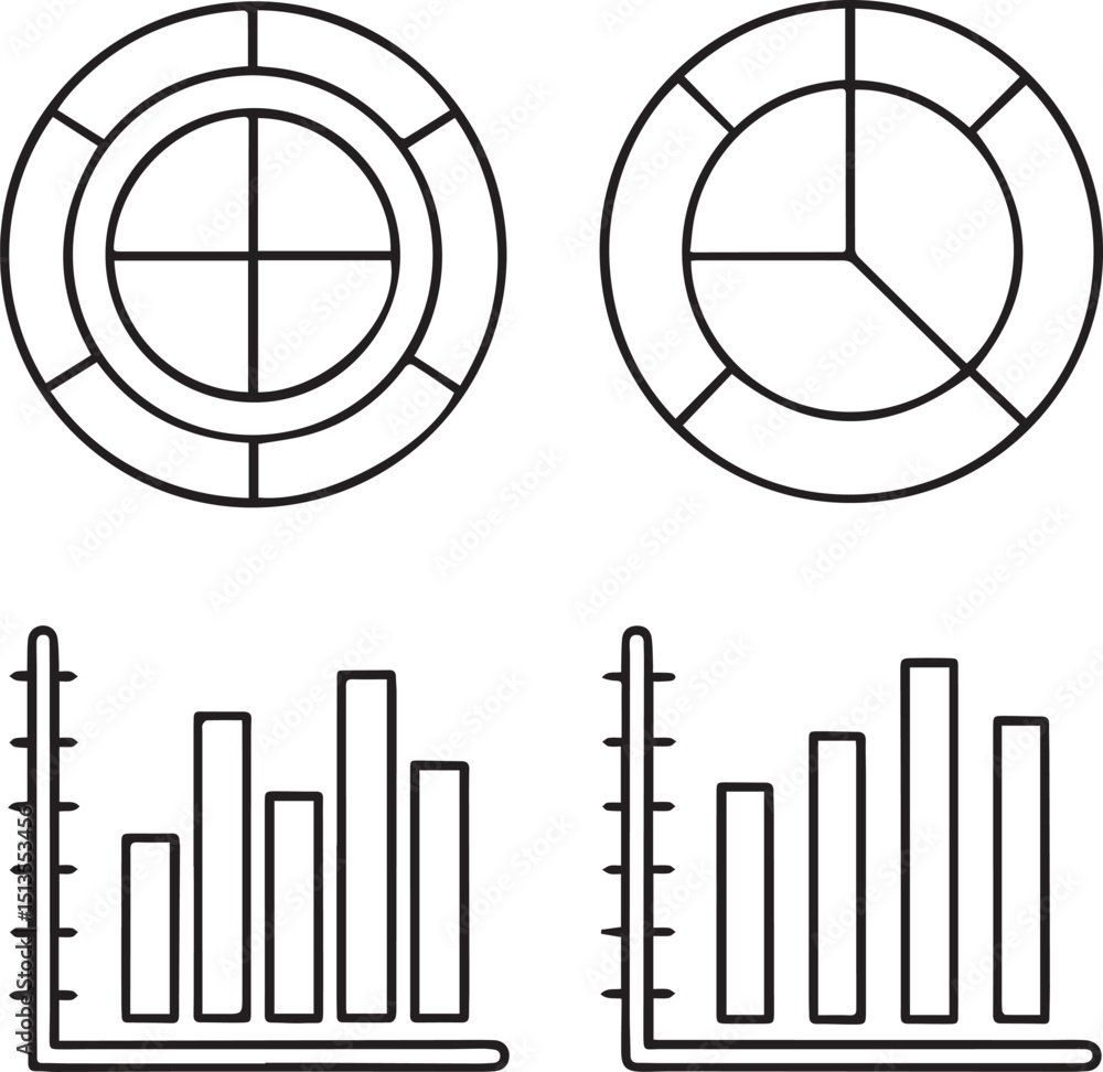 Poster bar chart icon flat black vector for analytics and reports