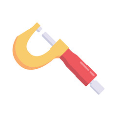 Flat icon of a micrometer tool for highly precise mechanical measurements