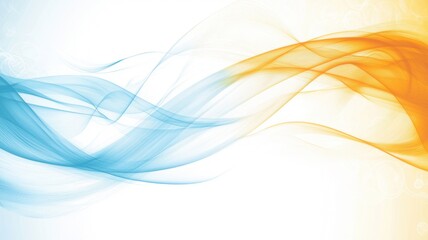 Obraz premium Light Blue and Yellow Fluid Waves Abstract Design