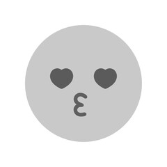 目がハートになっているキス顔のかわいい絵文字 - ファンや推し活、好き･恋愛感情のイメージ素材