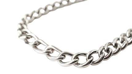 Obraz premium Elegant Silver Chain Necklace Isolated on Tranasparent Background for Fashion Designers and Jewelers
