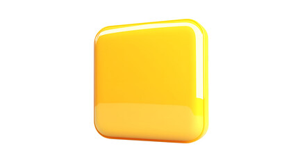 Yellow Square Mobile Application Icon Button for UI Design and App Development