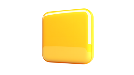 Yellow Square Mobile Application Icon Button for UI Design and App Development