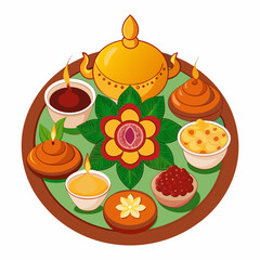 Ganesh Chaturthi Ganesha Flat Icon Vector Isolated on White Background