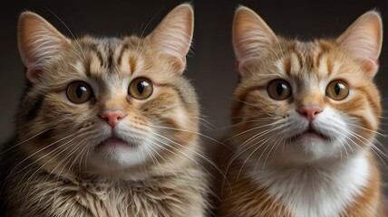 two kittens on a black background