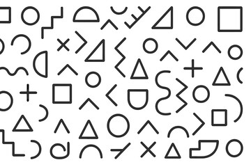 Abstract collection of geometric shapes arranged in a dynamic pattern showcasing variety and creativity