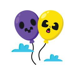 Balloons Halloween Vector style icon. Eps 10 file