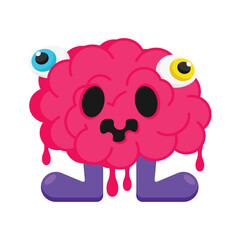 Brain Emoji Vector style icon. Eps 10 file