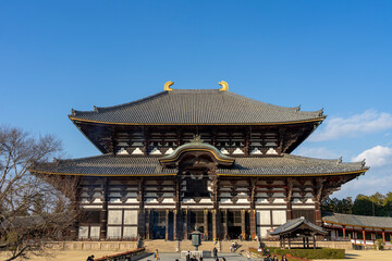 Todaiji is a Buddhist temple built in the mid-700s and contains the largest bronze Buddha statue in...