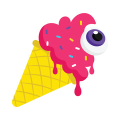 Eyeball Cone Vector style icon. Eps 10 file