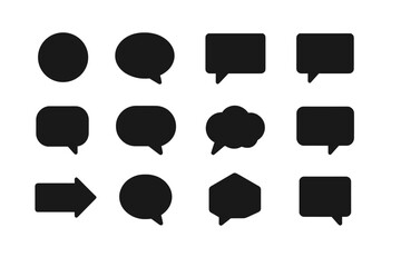 Collection of various speech bubbles and graphic elements designed for communication and conversation in digital contexts
