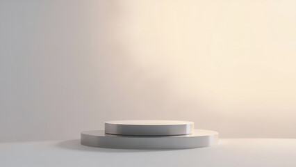 Minimalist silver podium display studio background