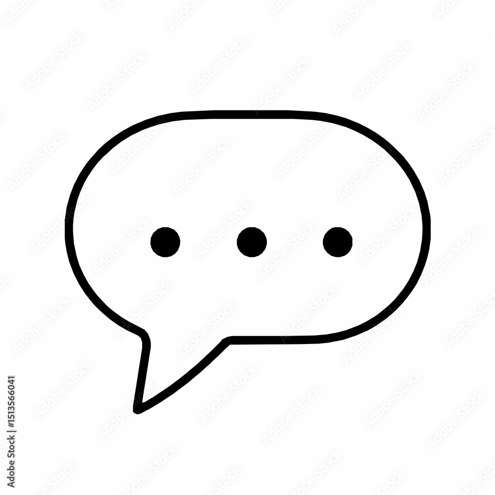 Poster simple vector illustration of a speech bubble with three dots perfect for messaging communication di