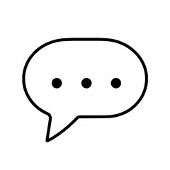 Simple vector illustration of a speech bubble with three dots perfect for messaging communication discussions and creative design projects
