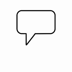 Fototapeta premium Simple minimalist speech bubble outline graphic illustration perfect for communication design and conveying messaging concepts.