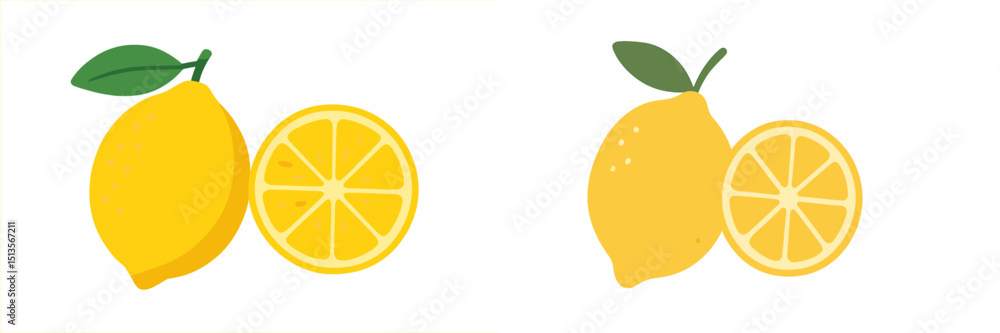 Poster fresh lemons displayed on a clean white background showcasing vibrant colors and textures of citrus 