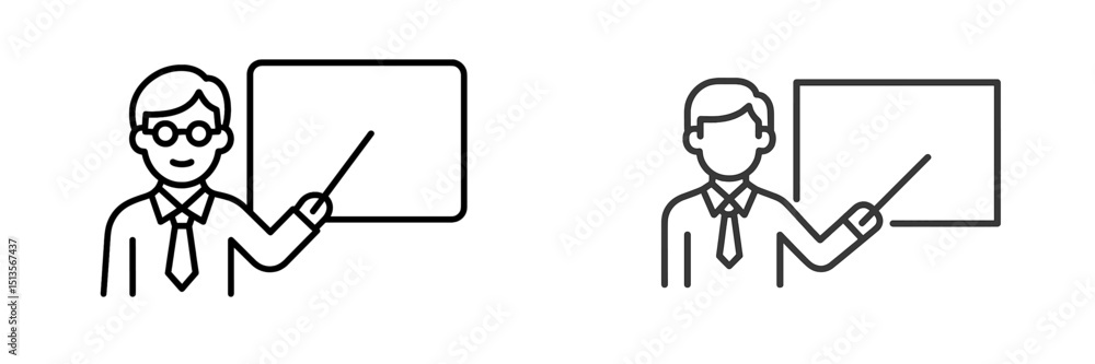 Poster professional educator explaining concepts while using a presentation board in a classroom setting du