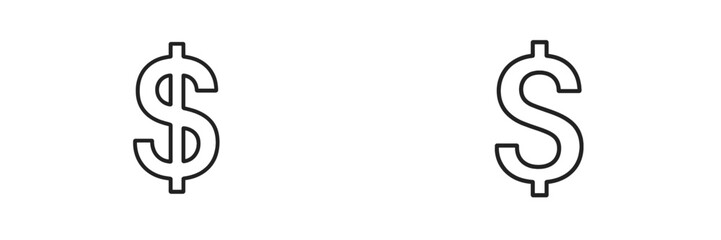 Obraz premium Dollar signs illustrated in minimalist style showcasing currency symbols with simple lines