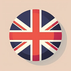 United Kingdom Flag Emblem: A simple, yet striking, representation of the Union Jack, the national flag of the United Kingdom, presented as a bold and clean emblem.