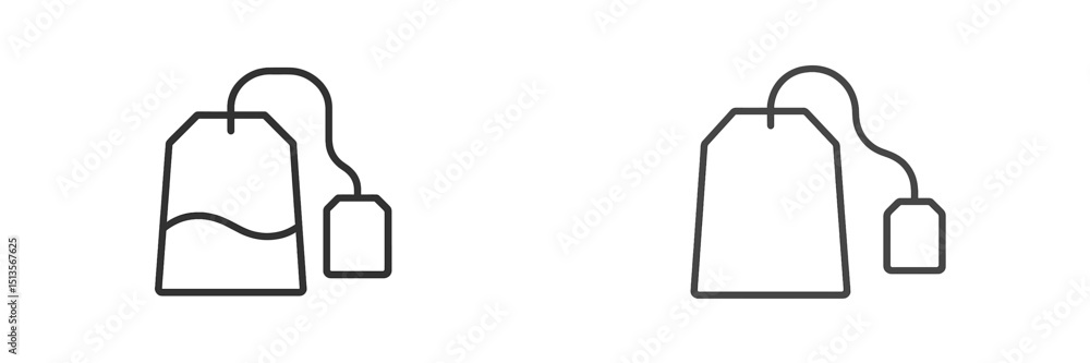Poster Tea bags displayed in two different styles arranged on a plain background