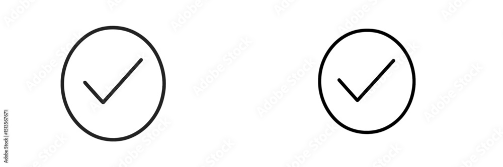 Aufkleber Checkmarks symbolize approval or completion in a minimalistic design on a simple white background