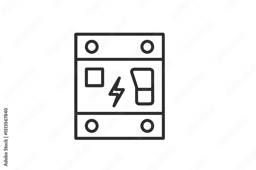 Aufkleber Electrical circuit diagram illustrating various components and their connections in a simple layout