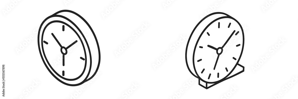 Leinwandbilder clocks showing different times in minimalist design on a clean background in modern style