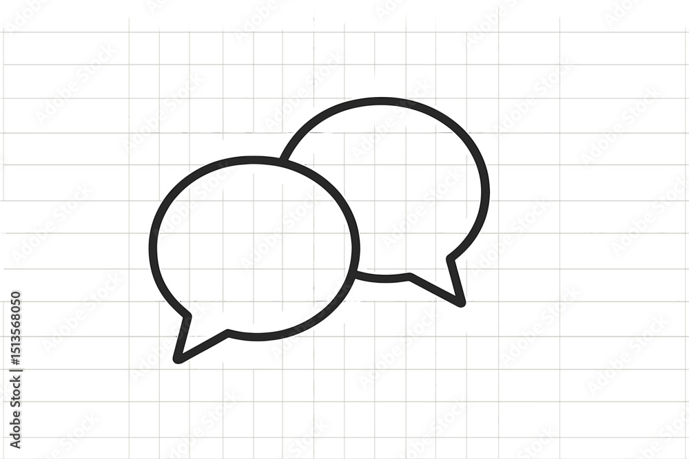 Aufkleber Conversation bubbles drawn on a grid pattern symbolize dialogue and communication in various contexts