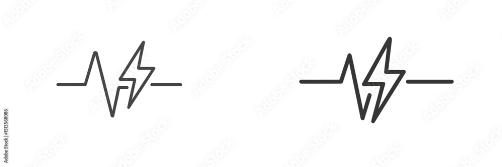 Leinwandbilder lightning bolt and heartbeat line illustrations show energy and vitality in a minimalistic design su