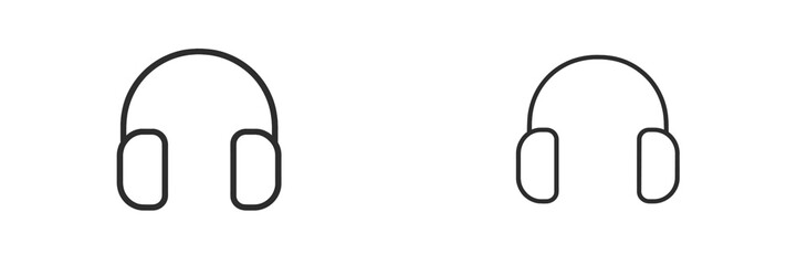 Fototapeta premium Illustration of two headphone designs showcasing different styles and shapes on a simple background