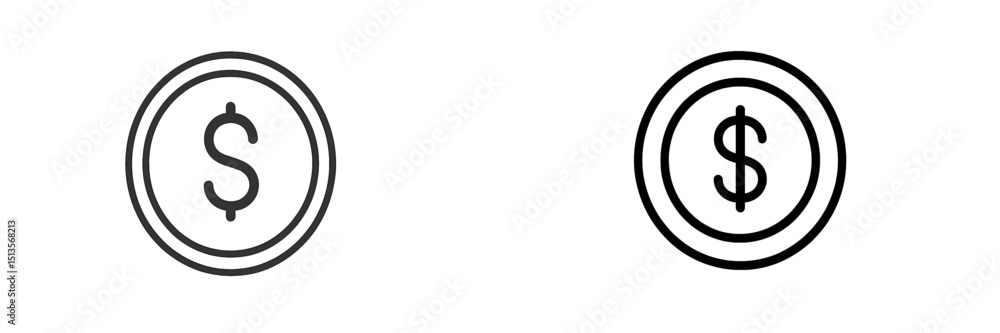 Fototapete two variations of dollar sign symbols on a simple background showcasing different design elements