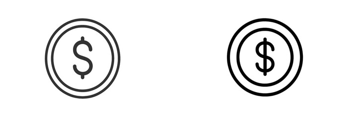 Obraz premium Two variations of dollar sign symbols on a simple background showcasing different design elements